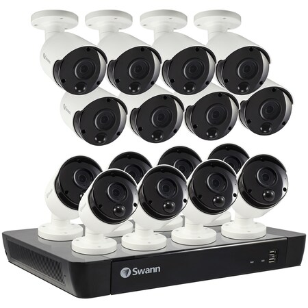 Swann True Detect Cameras (16-Channel 4K NVR with 2TB HD/16) with Audio SWNVK-1685816-US